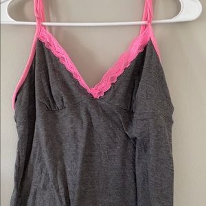 Cute pink lace tank top